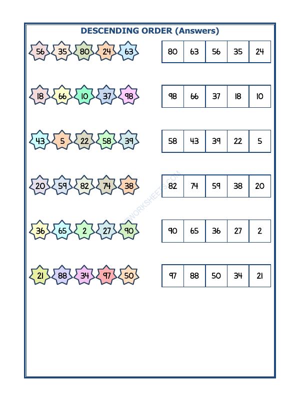 A2ZWorksheets:Maths-Numbers-Descending Order-18