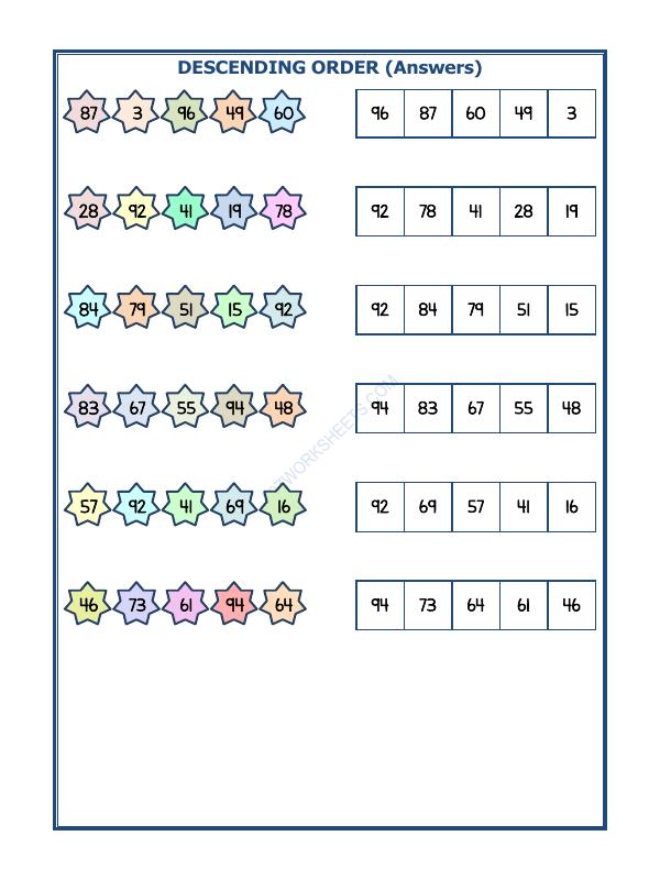 A2ZWorksheets:Maths-Numbers-Descending Order-19