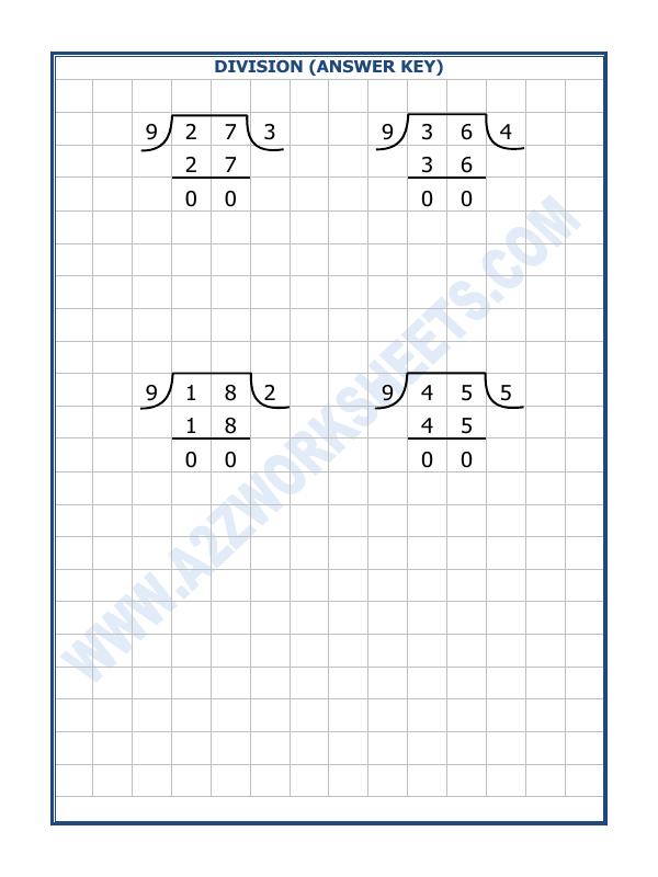 A2ZWorksheets:Maths-Division-Division By 9