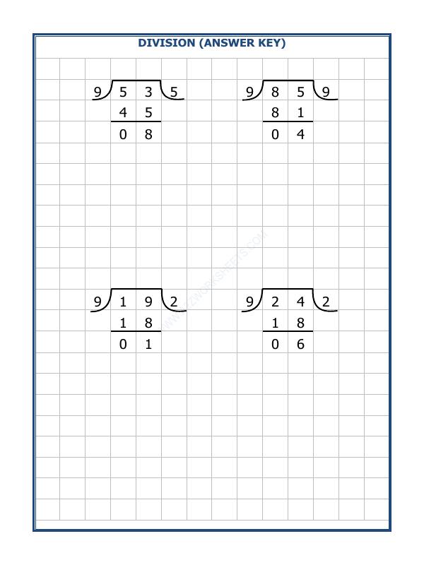 A2ZWorksheets:Maths-Division-Division By 9 - 15