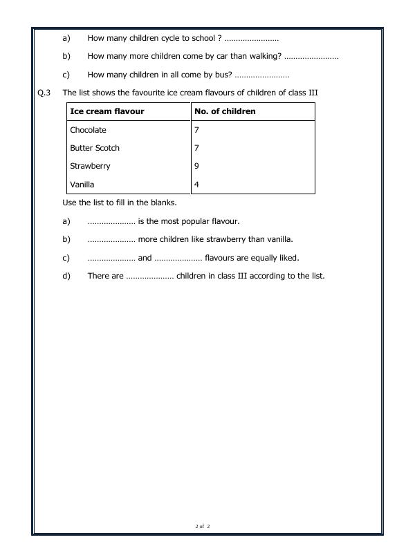 A2ZWorksheets:Maths-Data Handling-Pictorial Representation Of Data
