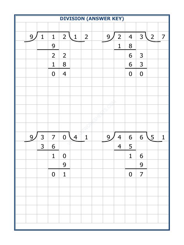 A2ZWorksheets:Maths-Division-Division By 9 - 90