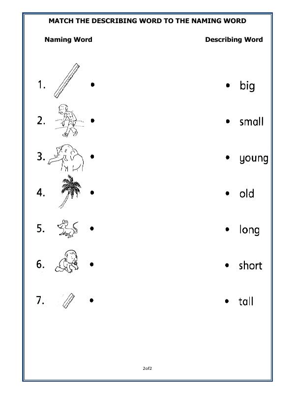 A2ZWorksheets:English-Grammar-Describing Words