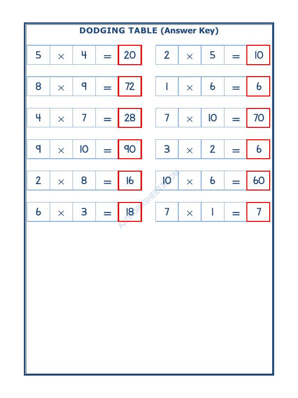 A2ZWorksheets:Maths-Multiplication-Dodging Table - 07