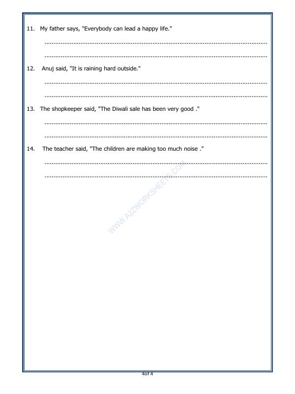 A2ZWorksheets:English-Grammar-Direct And Indirect Speech