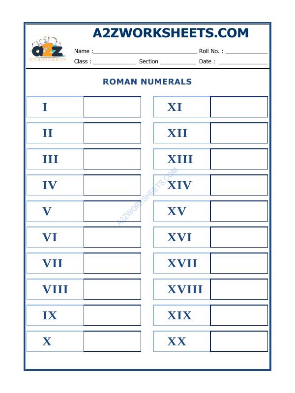 A2Zworksheets Worksheet Of Roman Numerals 03 Numbers Maths a2zworksheets-worksheet-of-roman-numerals-03-numbers-maths
