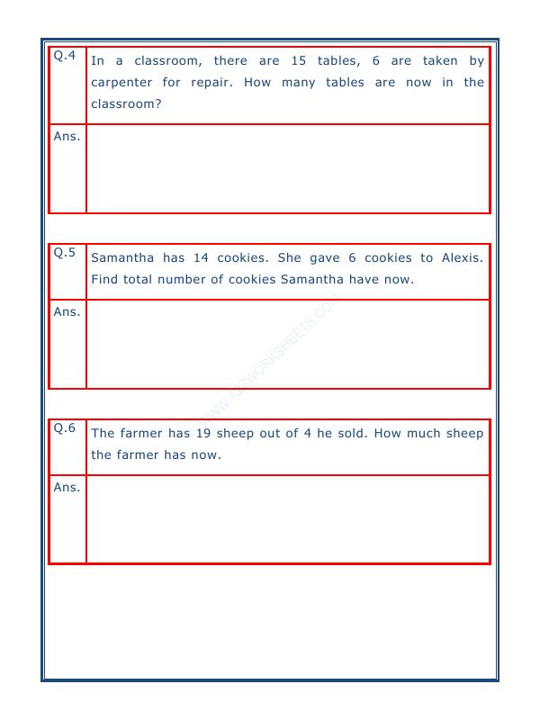 A2ZWorksheets:Maths-Subtraction-Subtraction Word Problems - 01
