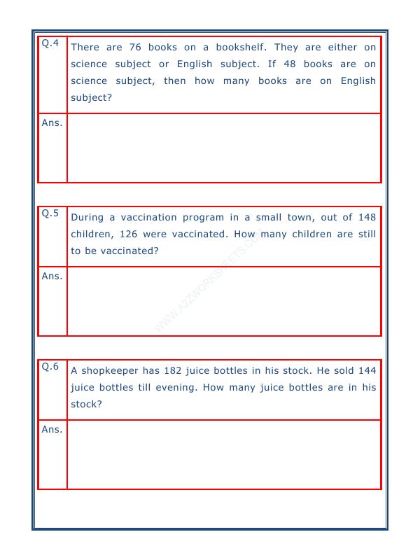 A2ZWorksheets:Maths-Subtraction-Subtraction Word Problems - 04