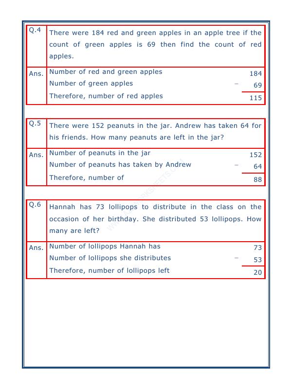 A2ZWorksheets:Maths-Subtraction-Subtraction Word Problems - 01