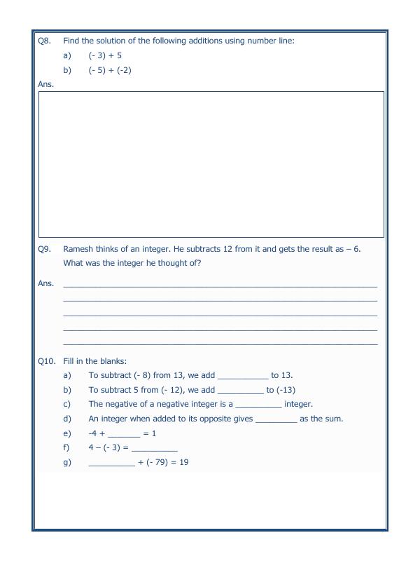 A2ZWorksheets:Maths-Integers-Integers - 02