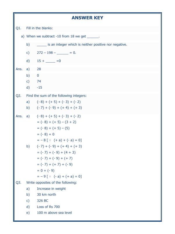 A2ZWorksheets:Maths-Integers-Integers - 02