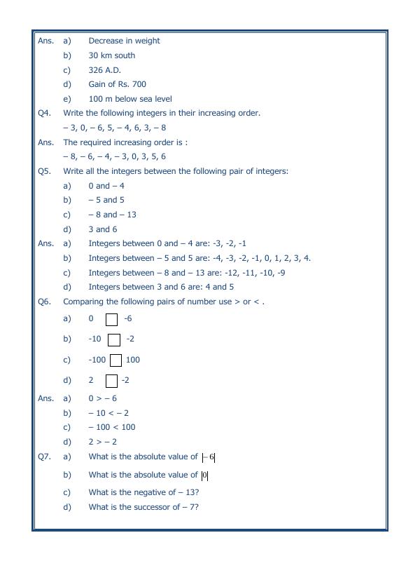 A2ZWorksheets:Maths-Integers-Integers - 02