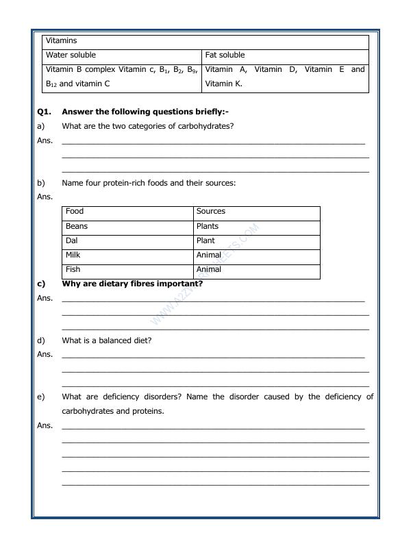 A2ZWorksheets:Science-Basic Necessities-Components Of Food-01