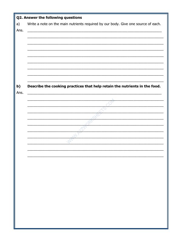 A2ZWorksheets:Science-Basic Necessities-Components Of Food-01