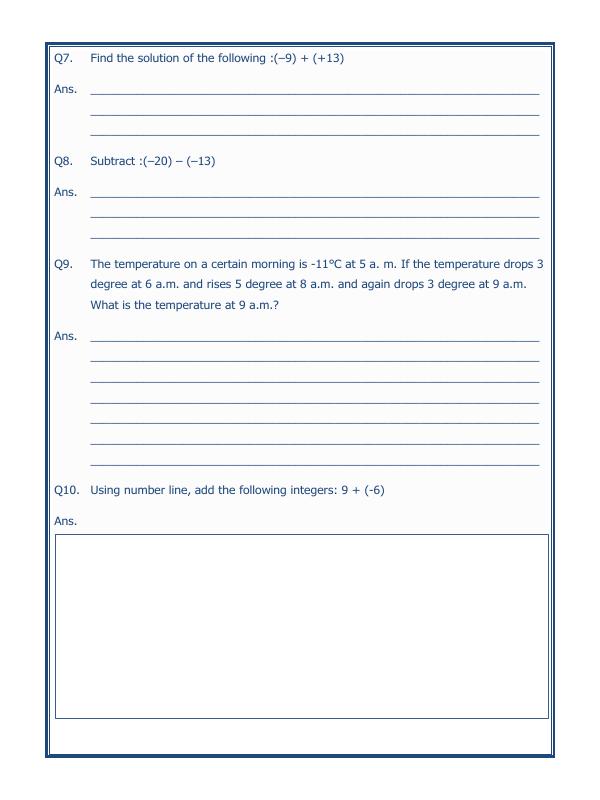 A2ZWorksheets:Maths-Integers-Integers - 03