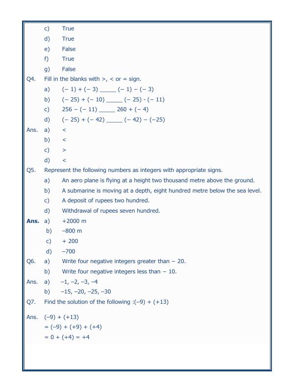 A2ZWorksheets:Maths-Integers-Integers - 03