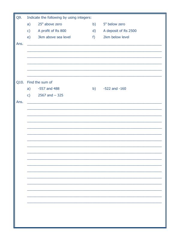A2ZWorksheets:Maths-Integers-Integers - 04