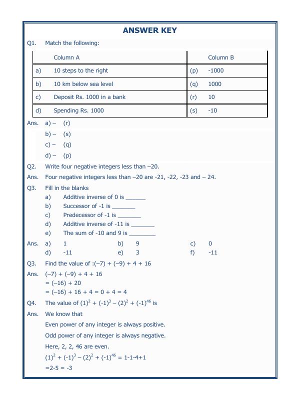 A2ZWorksheets:Maths-Integers-Integers - 04