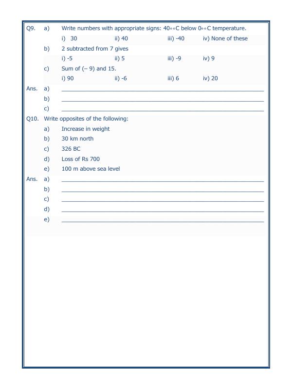 A2ZWorksheets:Maths-Integers-Integers - 05