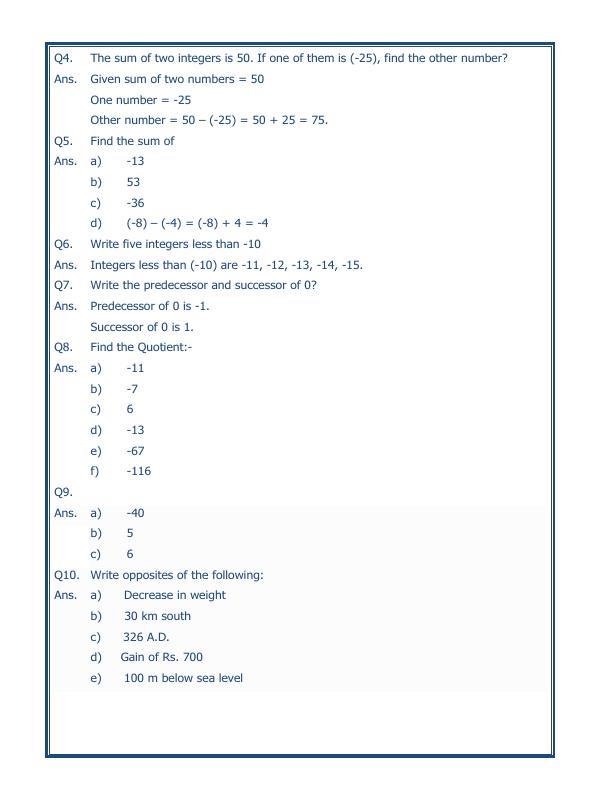 A2ZWorksheets:Maths-Integers-Integers - 05