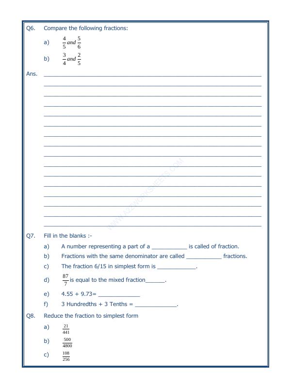 A2ZWorksheets:Maths-Fractions-Fractions - 03
