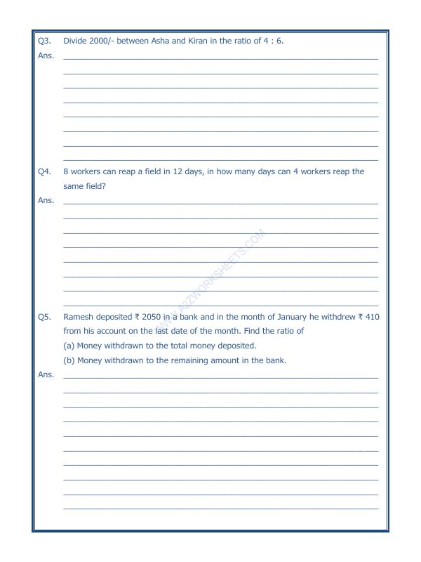 A2ZWorksheets:Maths-Measurement-Ratio Proportion And Unitary Method-02