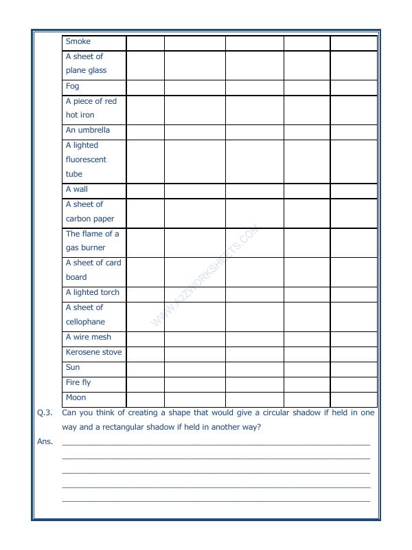 A2ZWorksheets:Science-Light,Shadows And Reflection-Light Shadows And Reflection-01