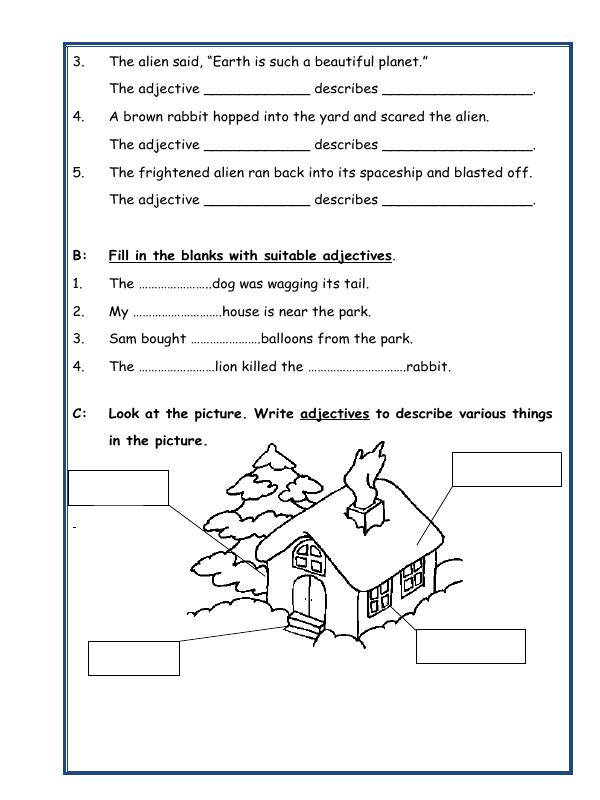 A2ZWorksheets:English-Grammar-Adjectives