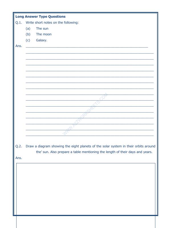 A2ZWorksheets:General Awareness-Solar System and Our Universe-The Earth In The Solar System-03