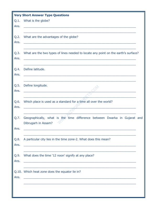A2ZWorksheets:General Awareness-Maps and Directions-Globe Latitudes And Longitudes-03
