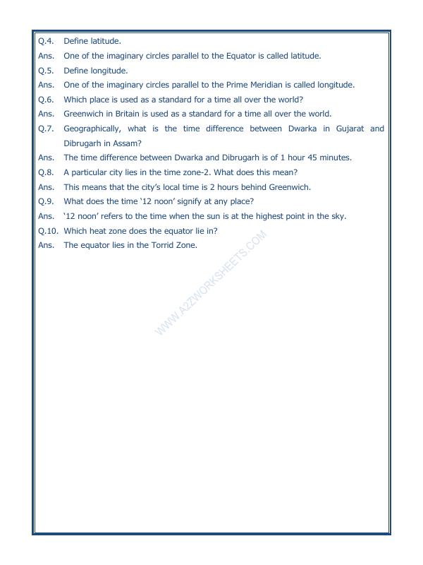A2ZWorksheets:General Awareness-Maps and Directions-Globe Latitudes And Longitudes-03