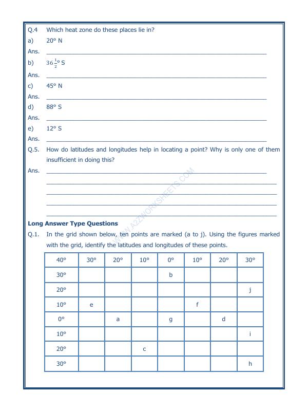 A2ZWorksheets:General Awareness-Maps and Directions-Globe Latitudes And Longitudes-04