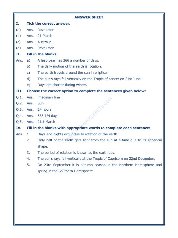 A2ZWorksheets:General Awareness-Solar System and Our Universe-Motions Of The Earth-02