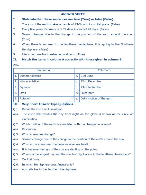 A2ZWorksheets:General Awareness-Solar System and Our Universe-Motions Of The Earth-03