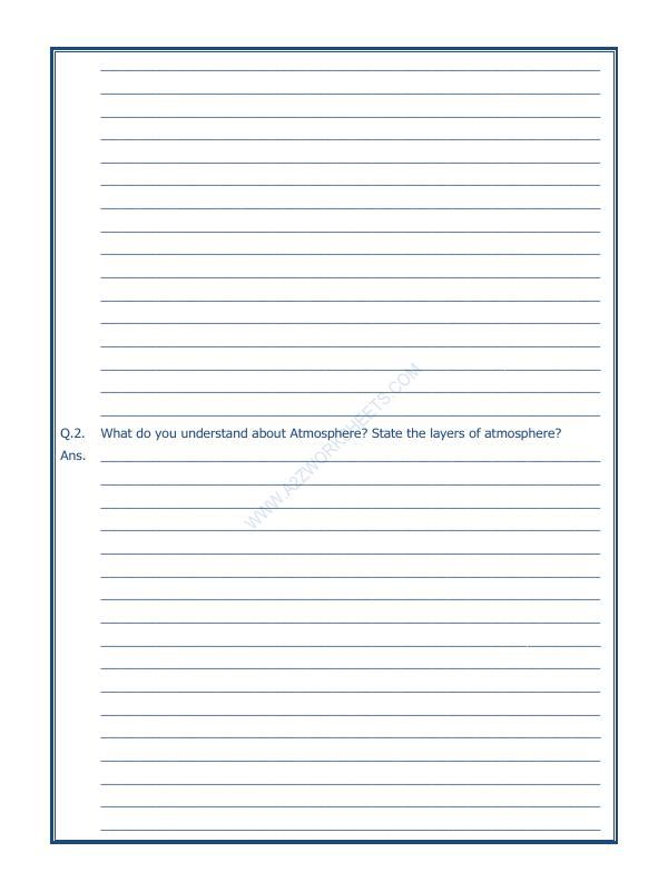 A2ZWorksheets:General Awareness-Solar System and Our Universe-Worksheet Major Domains Of The Earth-06