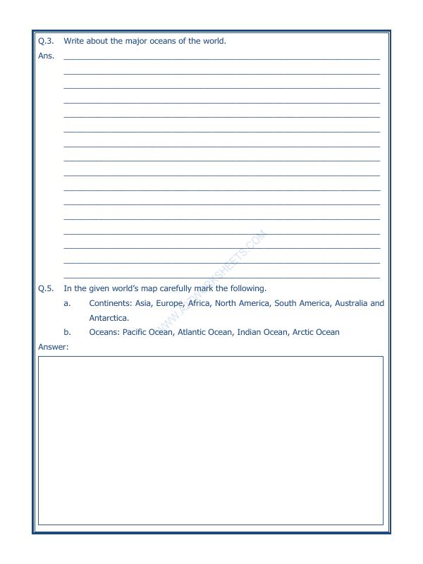A2ZWorksheets:General Awareness-Solar System and Our Universe-Worksheet Major Domains Of The Earth-06