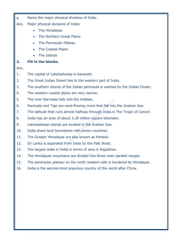 A2ZWorksheets:General Awareness-India and Its Neighbouring Countries-Our Country India-01