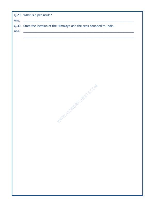 A2ZWorksheets:General Awareness-India and Its Neighbouring Countries-Our Country India-03