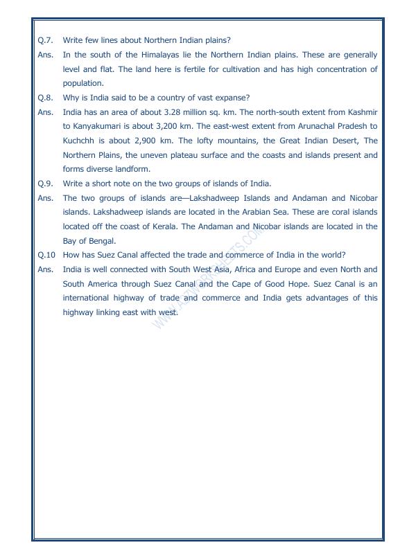 A2ZWorksheets:General Awareness-India and Its Neighbouring Countries-Our Country India-04