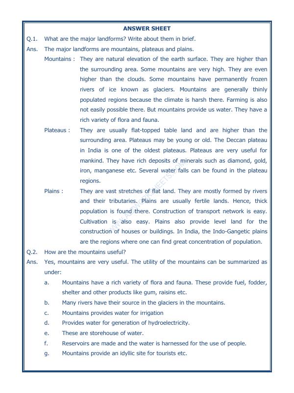 A2ZWorksheets:General Awareness-India and Its Neighbouring Countries-Our Country India-05