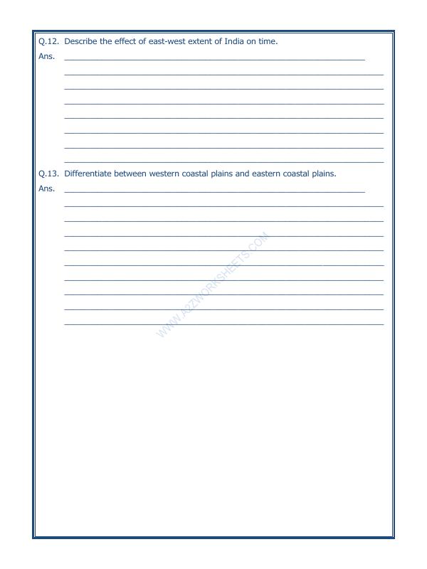 A2ZWorksheets:General Awareness-India and Its Neighbouring Countries-Our Country India-06
