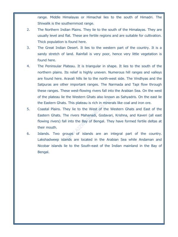 A2ZWorksheets:General Awareness-India and Its Neighbouring Countries-Our Country India-07