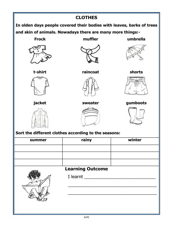 A2ZWorksheets:Science-Basic Necessities-Clothes