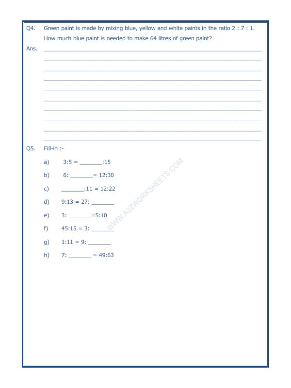 A2ZWorksheets:Maths-Measurement-Ratio Proportion And Unitary Method-03