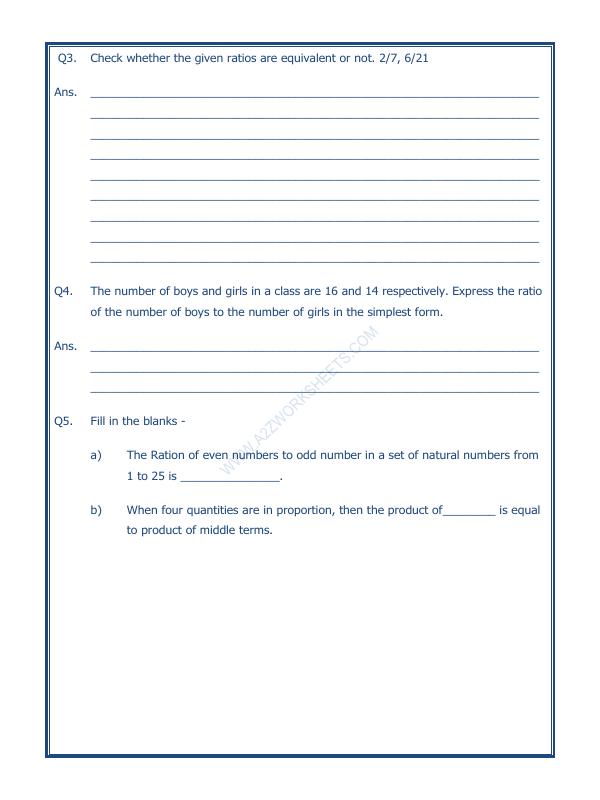 A2ZWorksheets:Maths-Measurement-Ratio Proportion And Unitary Method-07