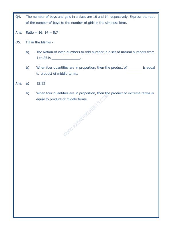 A2ZWorksheets:Maths-Measurement-Ratio Proportion And Unitary Method-07
