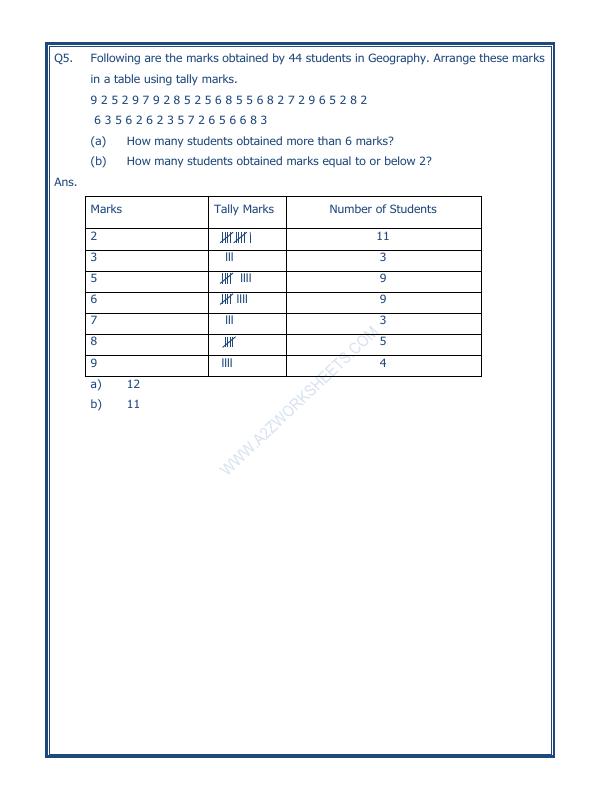A2ZWorksheets:Maths-Data Handling-Data Handling-02