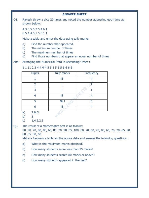 A2ZWorksheets:Maths-Data Handling-Data Handling-05