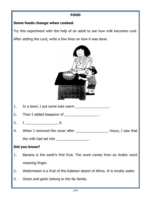 A2ZWorksheets:Science-Basic Necessities-Food
