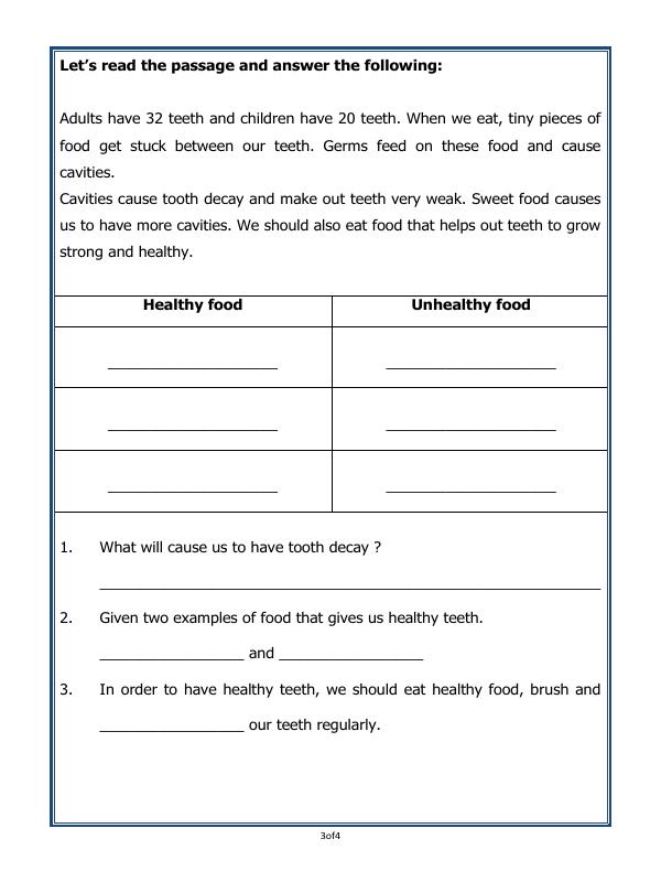 A2ZWorksheets:Science-Basic Necessities-Food